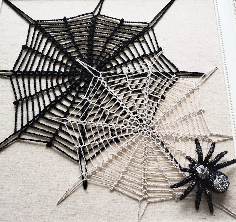 dual-toned crochet spiderweb