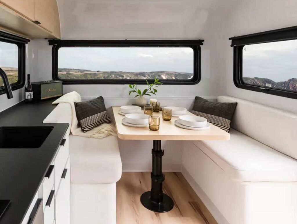 Coast travel trailer dining by Aero Build