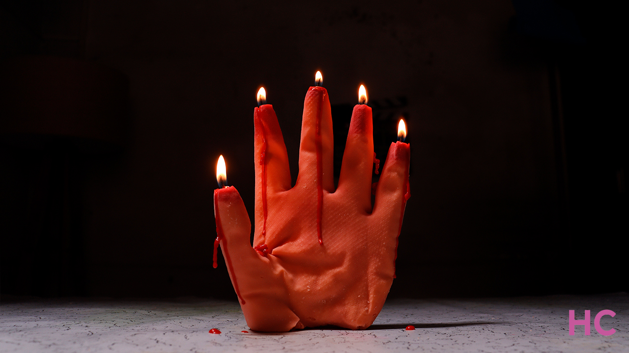 Bleeding Hand Candle halloween crafts for adults 
