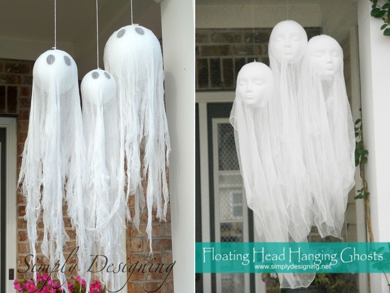 DIY floating ghost decorations for Halloween 