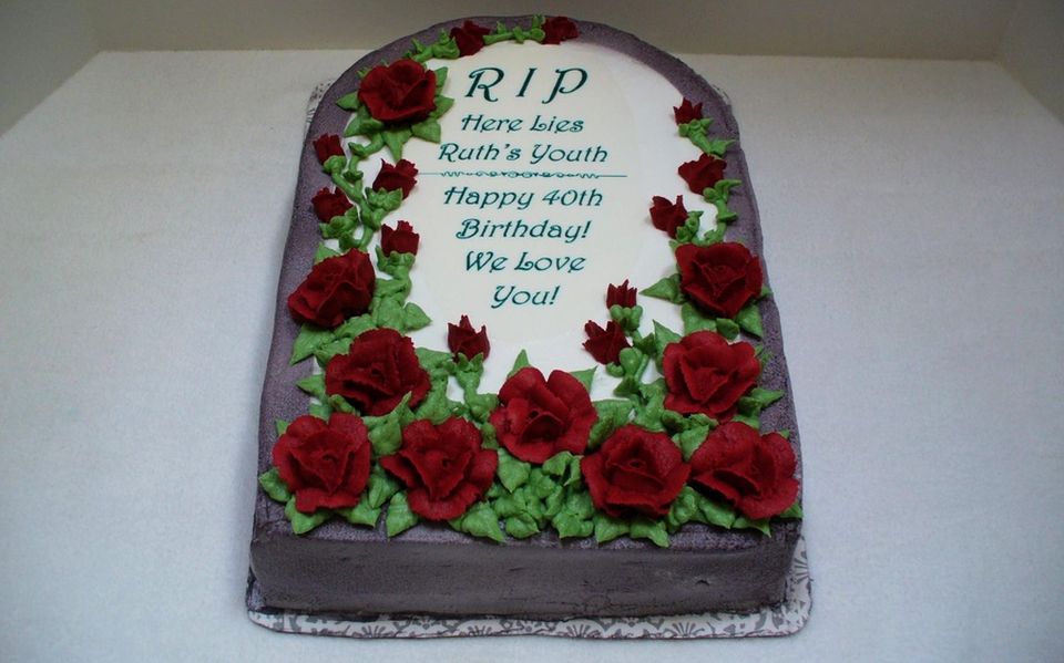 RIP Tombstone Cake