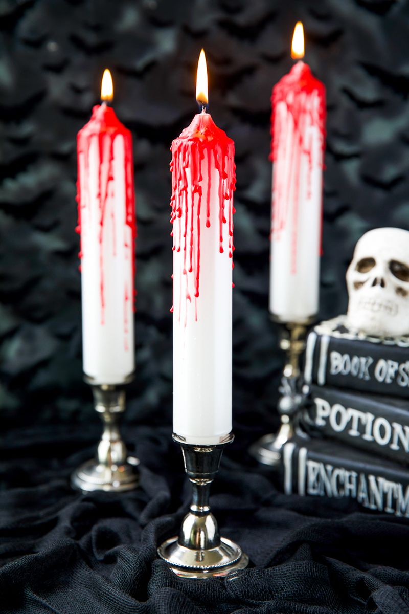 bleeding-candles diy halloween craft
