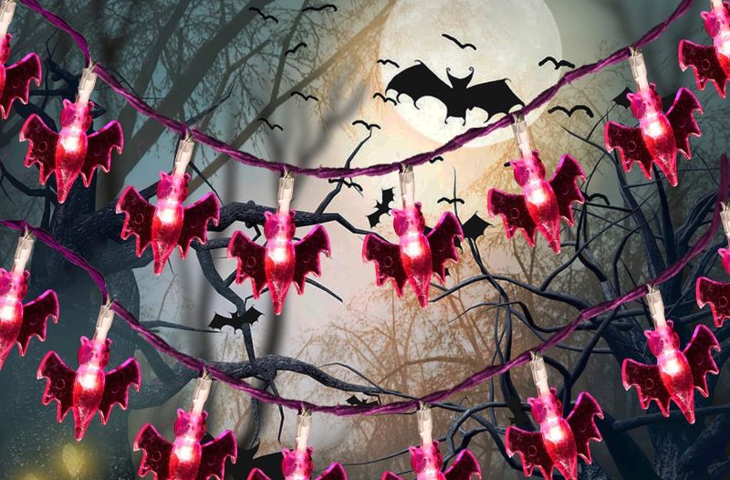 LED Halloween bat string lights 
