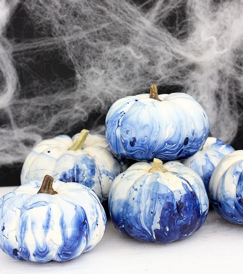 Marbled indigo pumpkins