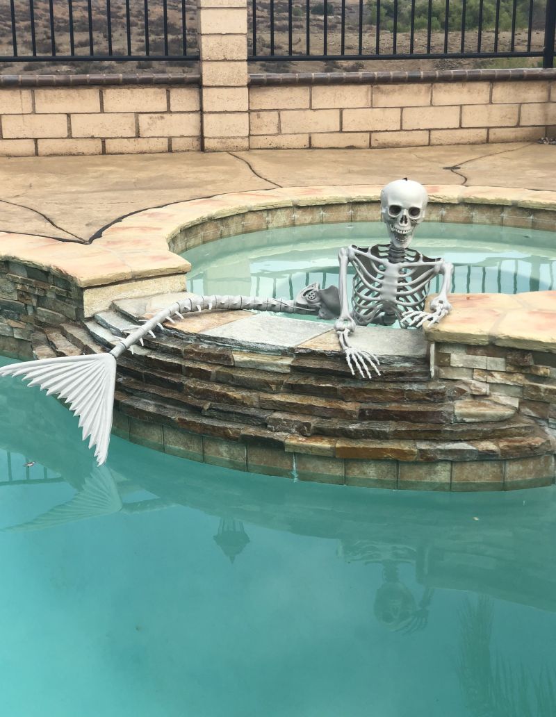 skeleton decoration for Halloween pool party