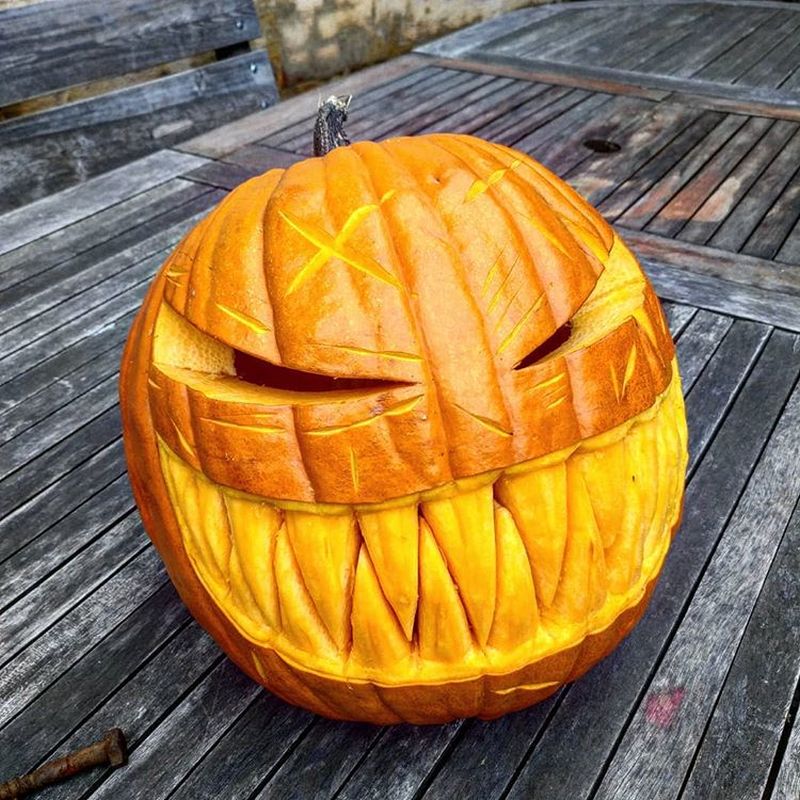 Nightmare carved pumpkin 