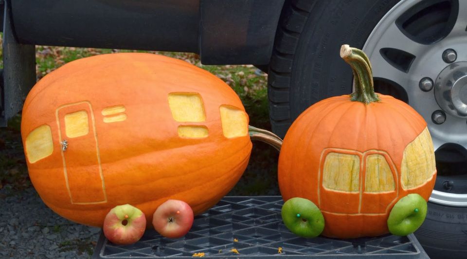 camper Pumpkin carving patterns for Halloween