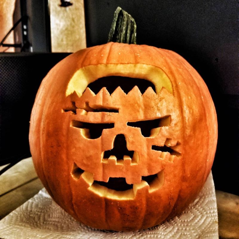 Pumpkin Carved with Razor-Sharp Teeth 