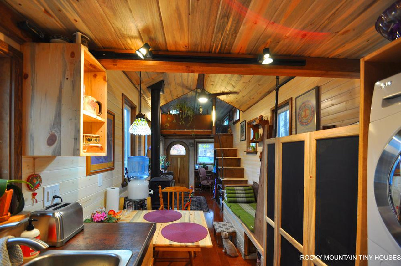 Red Mountain 34' Tiny House-living room area