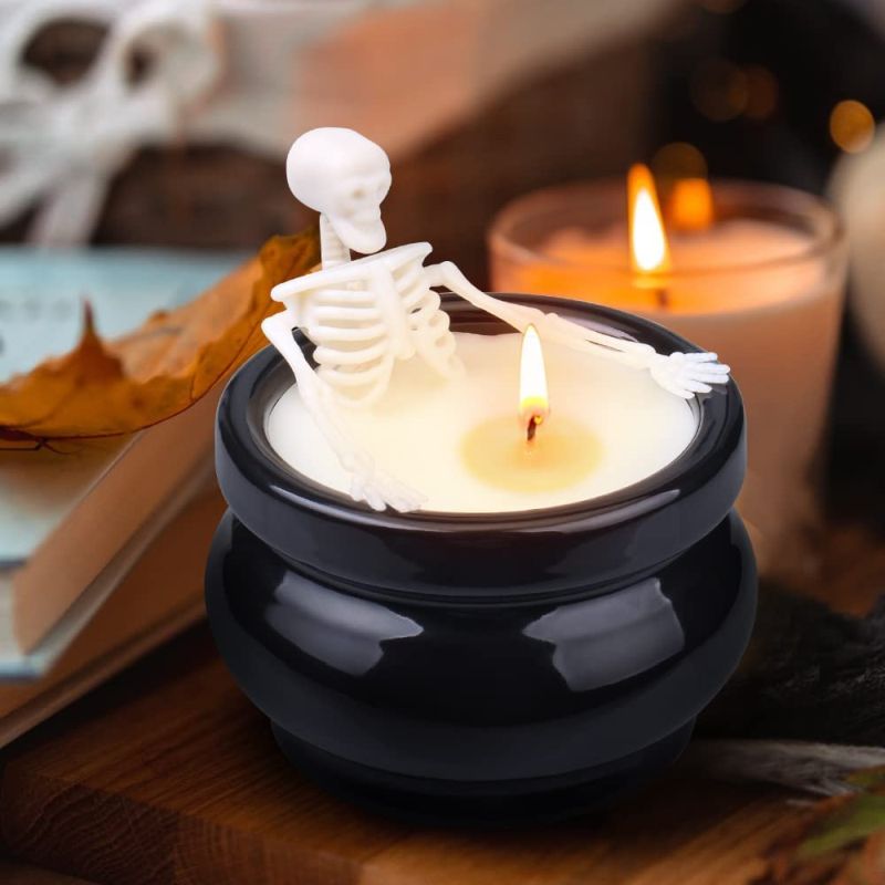 Skeleton candle with lavender scent 