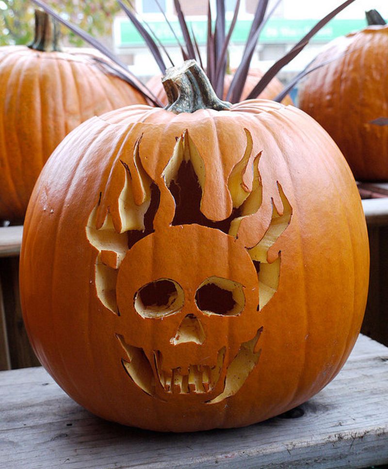 Skull pumpkin Carvings 