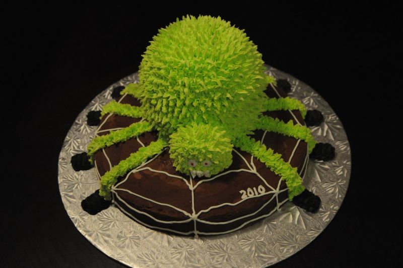 green Spider cake for Halloween 