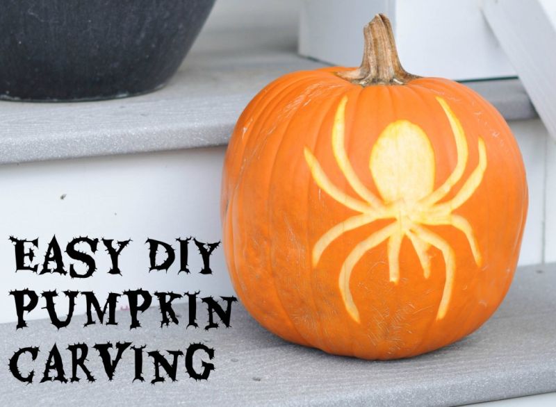 Spider pumpkin carving pattern halloween 