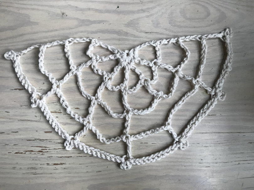 half crocheted spider web pattern 