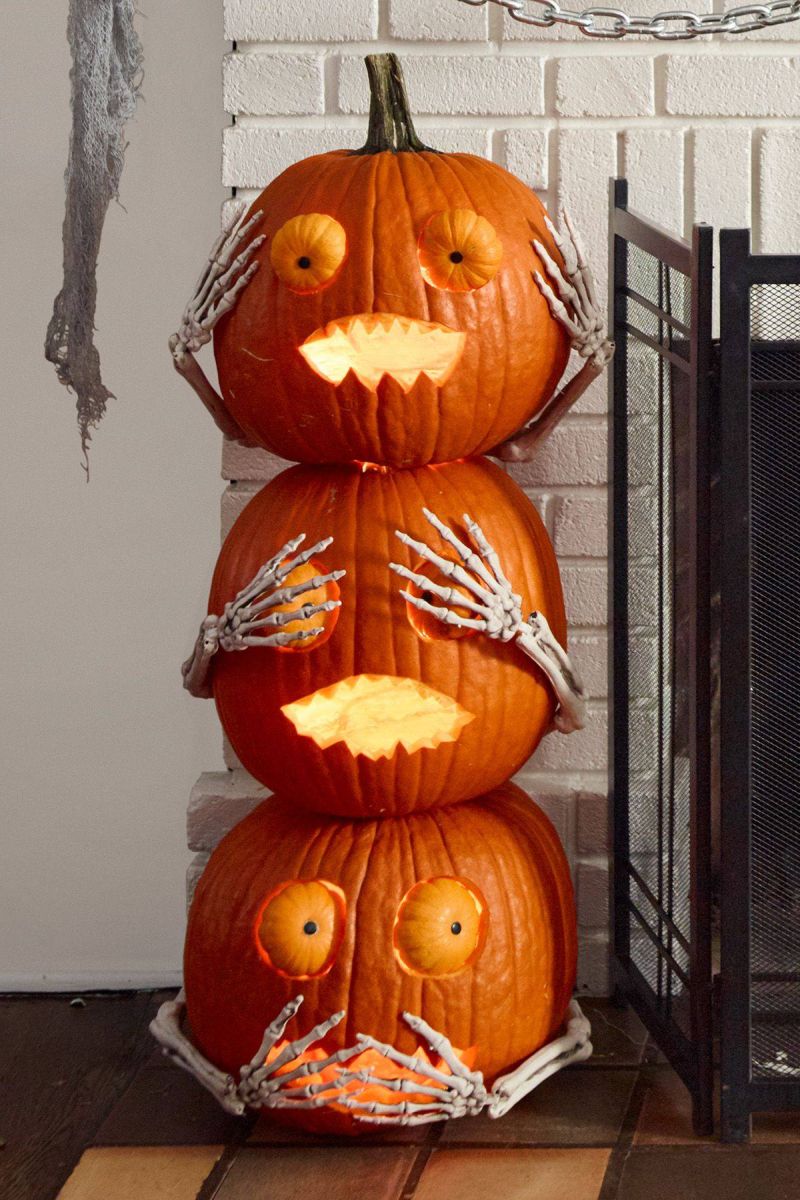 Stacked Pumpkin Ghosties carving halloween 