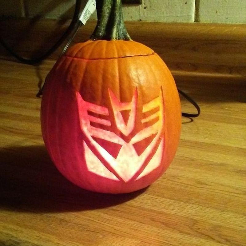 Transformers pumpkin carving pattern halloween 