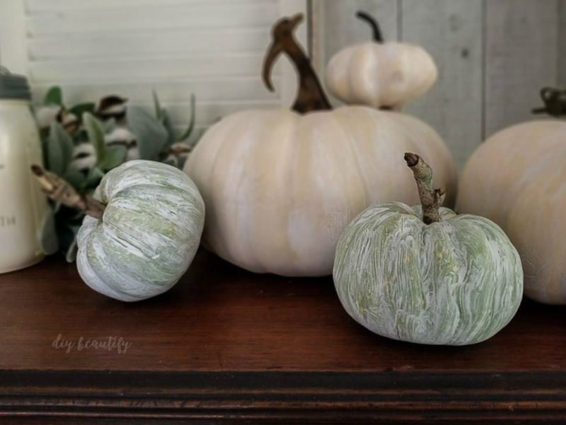 Whitewashed pumpkins 